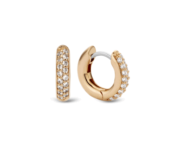 Ti Sento sterling silver gold plated CZ hoop earrings