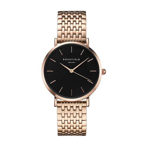 Rosefield black and top gold watch