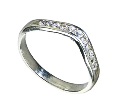9 carat diamond set curved wedding band