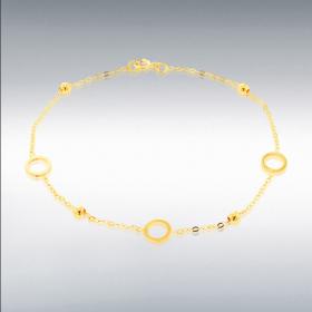 9CT YGOLD CIRCLE BEAD BLET Nine Carat Yellow Gold Circle Bead Bracelet