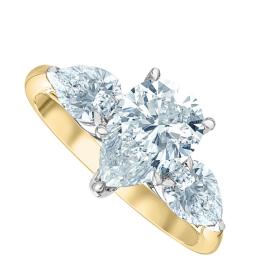 18ct Pear Cut Lab 3Stone Ring