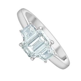 Plat Emerald Cut Lab Diam Ring