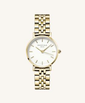 Rosefield Small Edit White and Gold Bracelet Watch