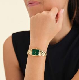 Rosefield Octagon XS Emerald Gold Bracelet Watch