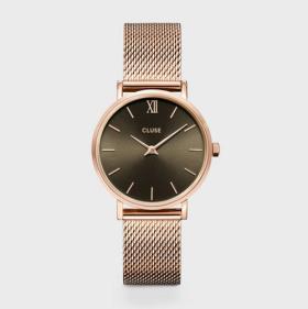 Cluse Minuit Mesh, Grey, Rose Gold Colour Ladies Watch