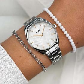 Cluse Féroce Petite Steel, White Pearl, Silver Colour Ladies Watch