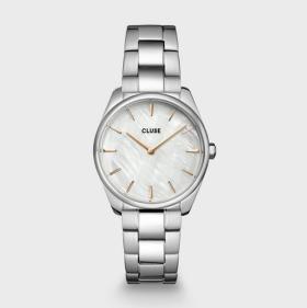 Cluse Féroce Petite Steel, White Pearl, Silver Colour Ladies Watch