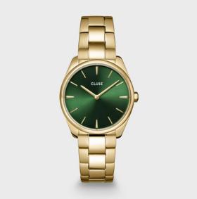 Cluse Féroce Petite Watch Steel Green, Gold Colour