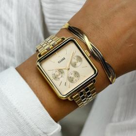 Cluse La Tétragone Multifunction Watch Steel, Full Gold Colour Ladies Watch