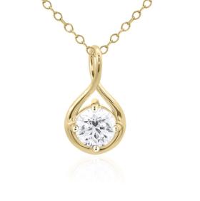 9ct Yellow Gold Lab Diamond Pendant