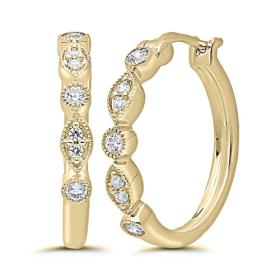 9ct Yellow Gold Fancy Diamond Earrings