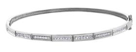 9ct White Gold Diamond Set Bangle