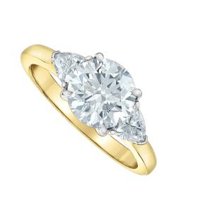 18ct Yellow Gold 3 Stone Lab Diamond Ring