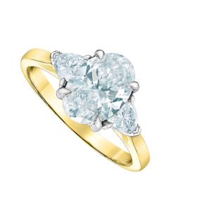 18ct Yellow Gold 3 Stone Lab Diamond Ring