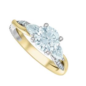 18ct Yellow Gold 3 Stone Lab Diamond Ring