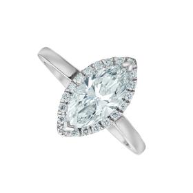 Platinum Lab Marquise Diamond Ring