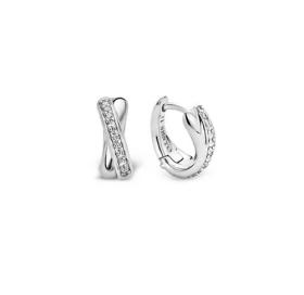 Ti Sento Silver CZ Huggie Hoops