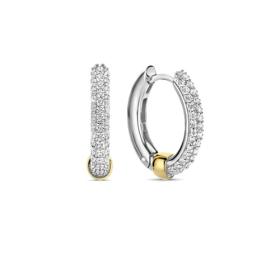 Ti Sento Duo Tone CZ Hoops