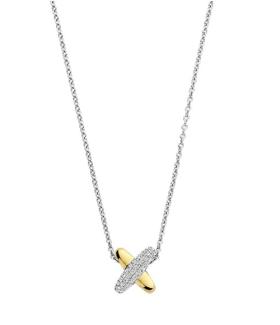 Ti Sento Duo Tone CZ X Necklace