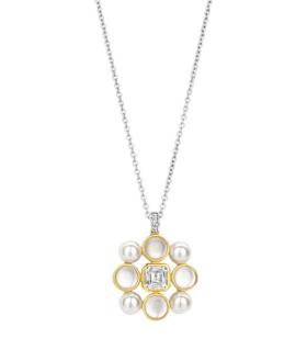 Ti Sento Pearl Cluster Necklace