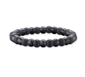 Pearl bracelet Bruce with Onyx & amp; Carbon