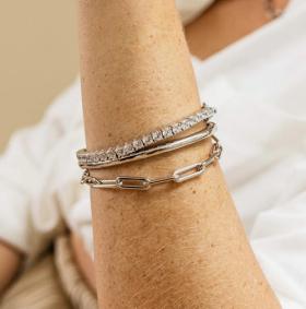 Gisser Silver Polished Bangle