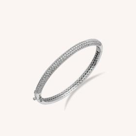 Gisser Silver Pave Bold Bangle