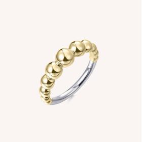 Gisser Yellow Gold Plated Big Bead Ring