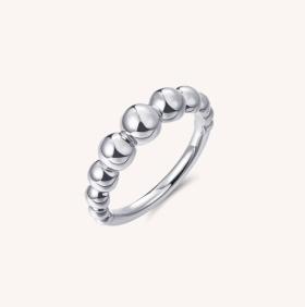 Gisser Sterling Silver Big Bead Ring