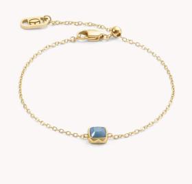 Birthstone March Bracelet Blue Aventurine Gold