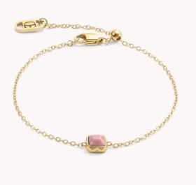 Birthstone July Bracelet Rhodochrosite Gold