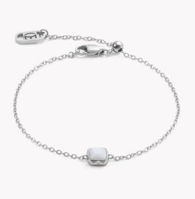 Birthstone April Bracelet White Quartz Silver