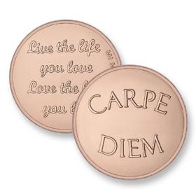 Mi Moneda 'Carpe Diem' Rose Gold Disc - Medium