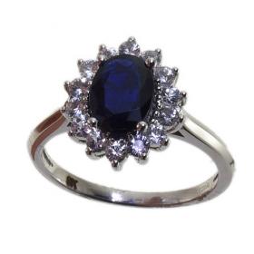 9 Carat White Gold Sapphire Cluster Ring (0.60ct)