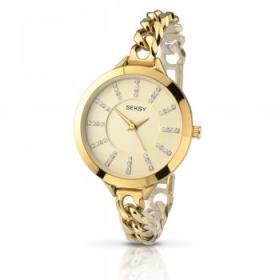 Seksy Ladies Gold Curb Link Bracelet Watch - 2071