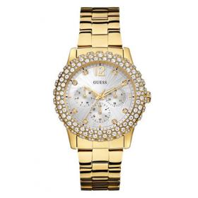 GUESS Ladies Dazzler Gold 40mm Bracelet Watch (W0335L2)