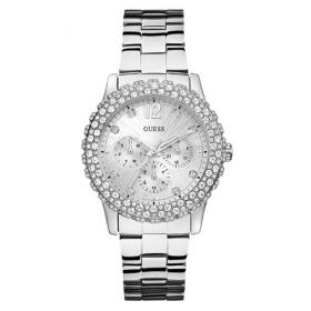GUESS Ladies Dazzler Silver 40mm Bracelet Watch (W0335L1)