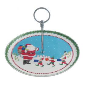 Aynsley Santa and Elves Cakes Stand (XMAS30624)