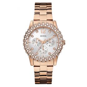 GUESS Ladies Dazzler Rose Gold 40mm Bracelet Watch (W0335L3)