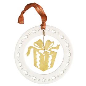 Belleek Living Gold Gift Box Ornament (7397)