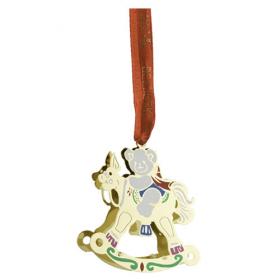 Belleek Living Golden Rocking Horse Ornament (8573)