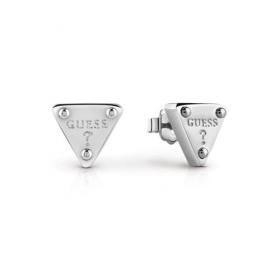 GUESS Ladies GUESS Shape Rhodium Plated Stud Earrings (UBE61086)