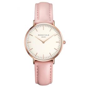 Rosefield 'The Tribeca'  rose gold plate pink strap watch TWPR-T58