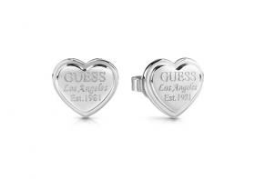 Guess heart rhodium plated earrings