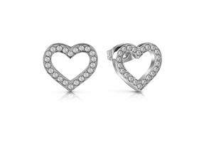 Guesss stone set heart earrings