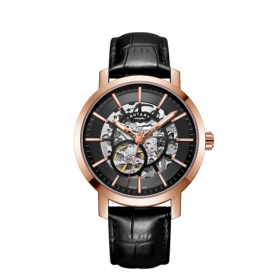 Rotary Rose Gold Greenwich G2 Gents Skeleton Watch GS05354/04