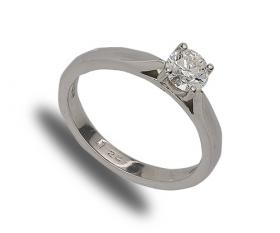 Platinum solitaire diamond ring