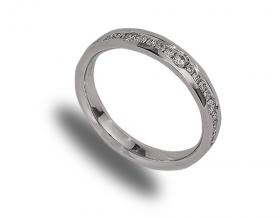 18 carat white gold  diamond set band ring