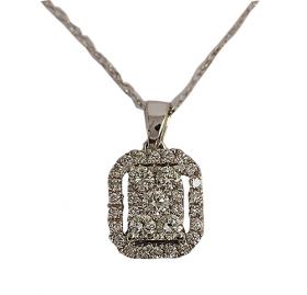 9ct white gold diamond pendant and earrings