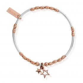 ChloBo Rose Gold and Silver Double Star Bracelet
